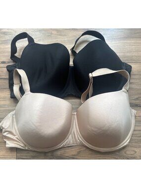 Joyspun 38DDD Bra Bundle of 2 Black Beige Everyday Comfort Bras